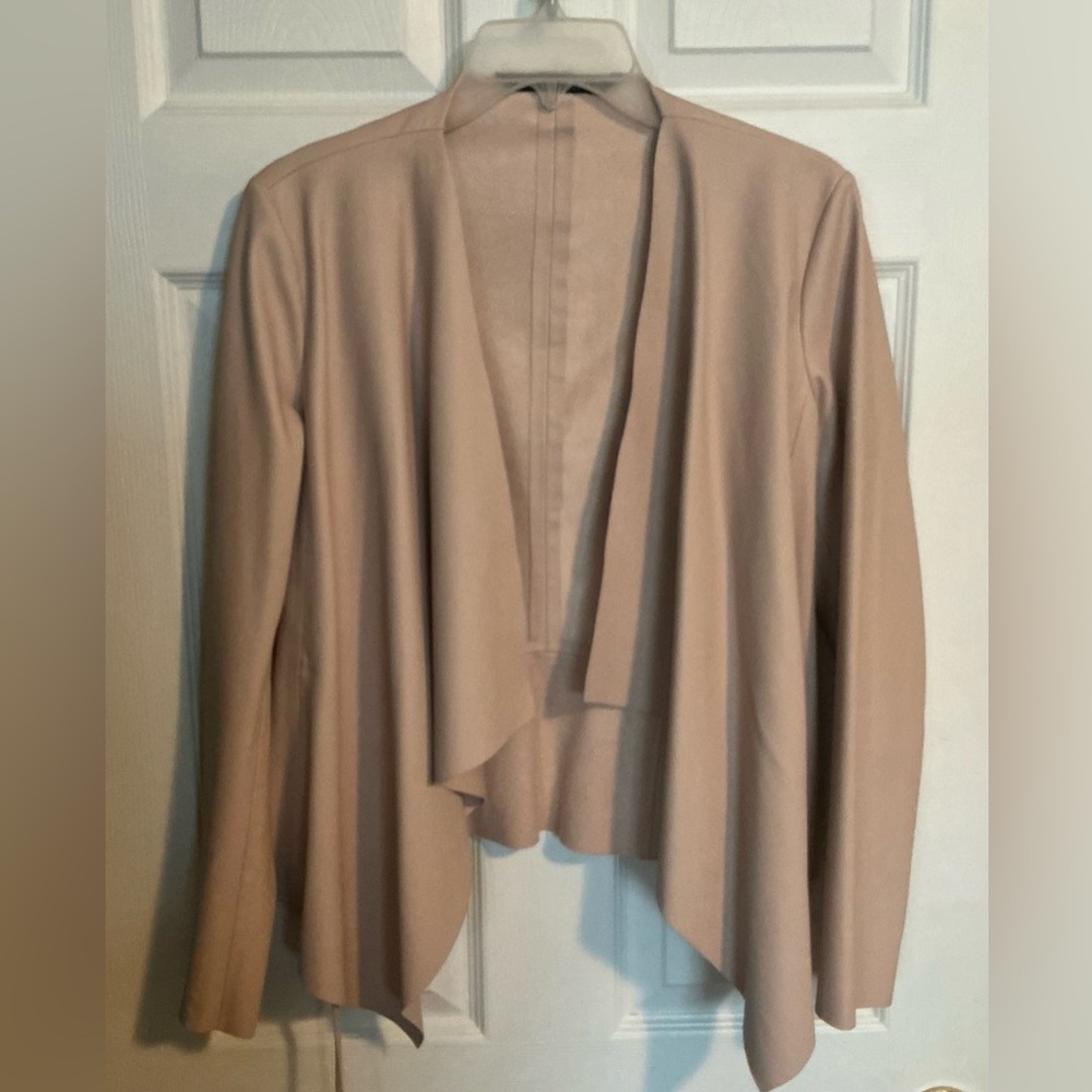 Zara Basic Chic Tan Waterfall Front Jacket - Size M